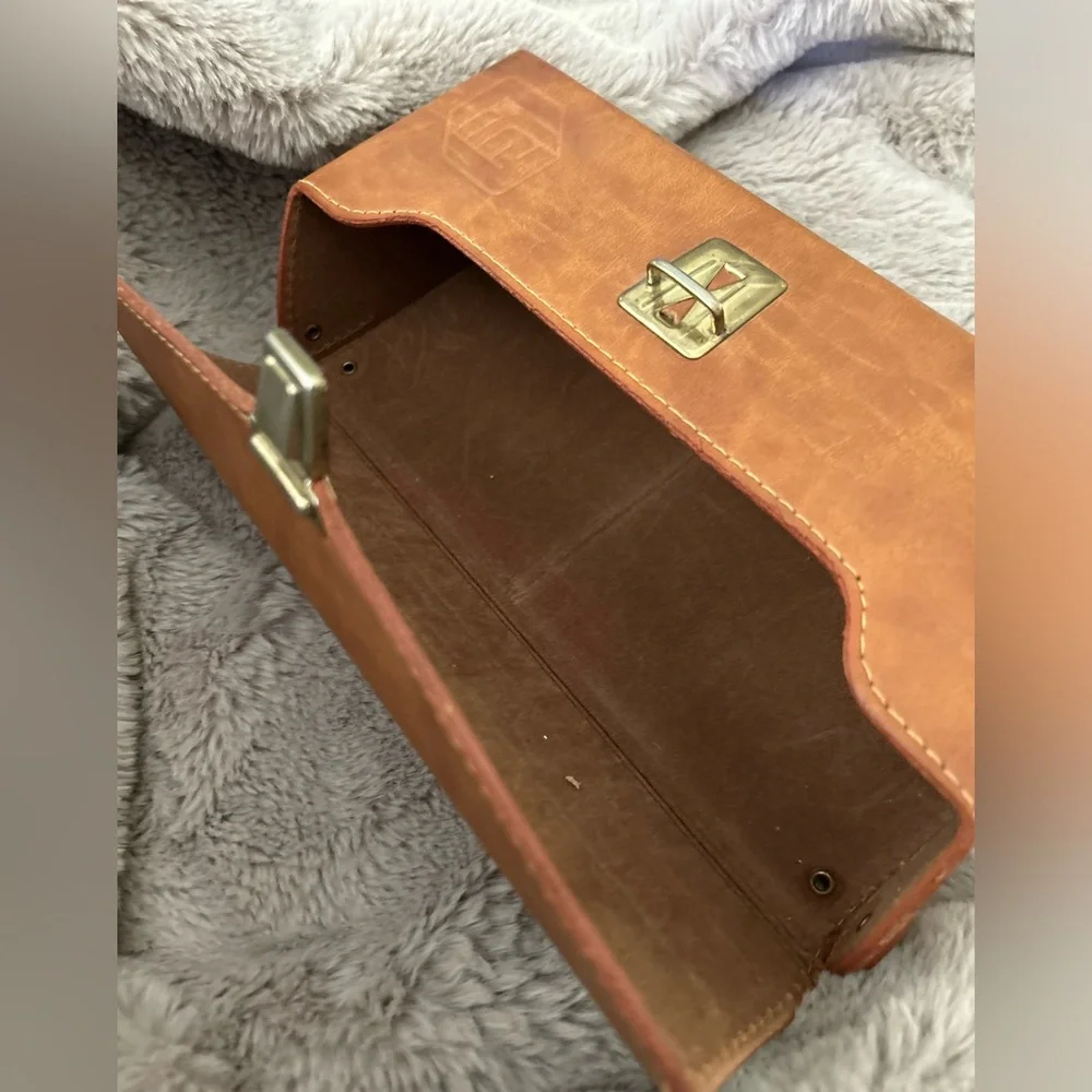 vintage fuji camera case brown